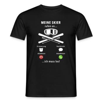 Meine Skier rufen an - ich muss los - Spruch - Männer T-Shirt - Schwarz - Vorne - AI Model Male 178 light (178cm)