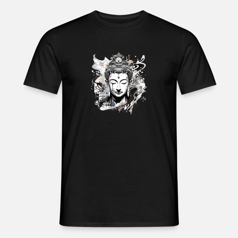 Buddha Graffiti - Männer T-Shirt - Schwarz