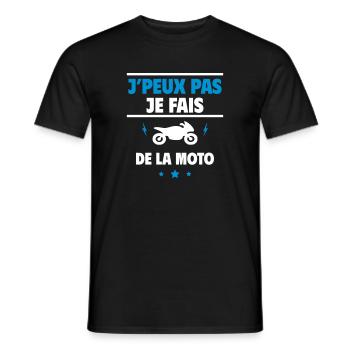 je fais de la moto,Motard,motarde,Moto - T-shirt homme - noir - Devant - AI Model Male 178 light (178cm)