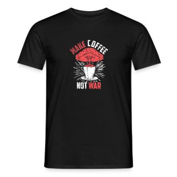 Coffee instead of war peace logo gift slogan - Men's T-Shirt - black - Front - AI Model Male 178 light (178cm)