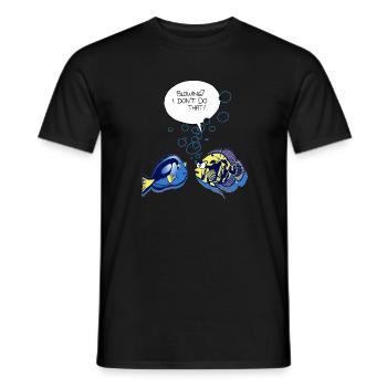 Fish Blowing - Men's T-Shirt - black - Front - AI Model Male 178 light (178cm)