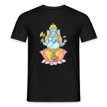 Zentangle Ganesha - T-shirt homme - noir - Devant - AI Model Male 178 light (178cm)