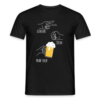 Scheere, Stein, paar Bier - Männer T-Shirt - Schwarz - Vorne - AI Model Male 178 light (178cm)