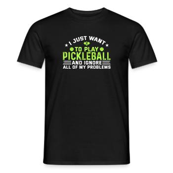 je veux juste jouer au pickleball - T-shirt homme - noir - Devant - AI Model Male 178 light (178cm)