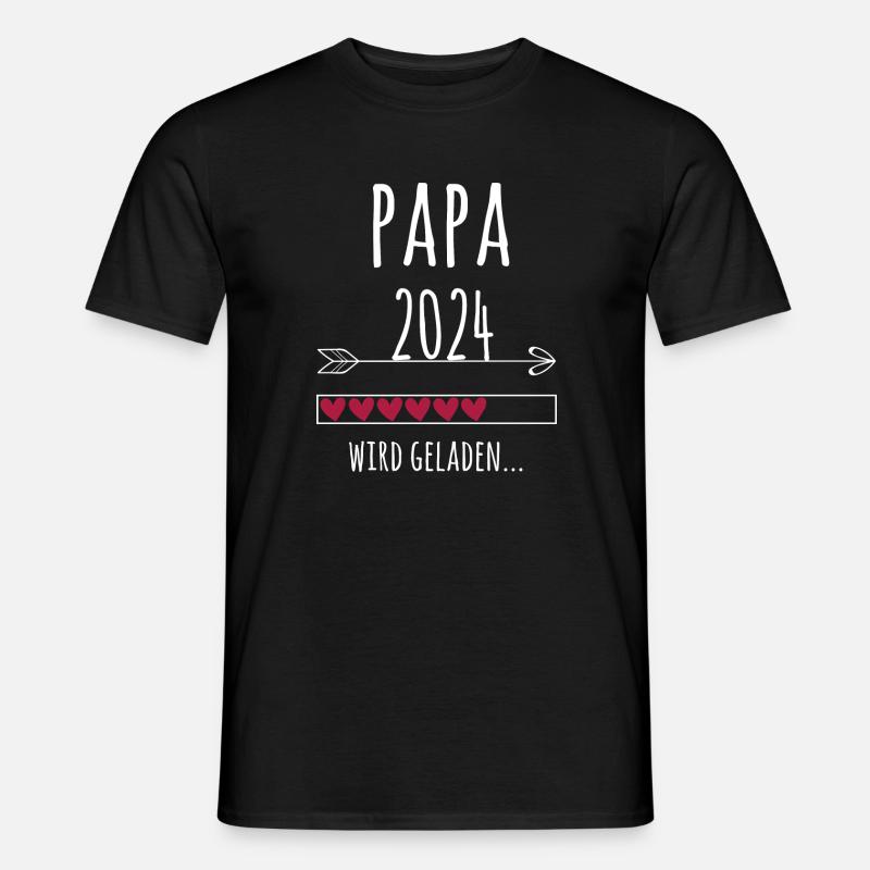 werdender Papa 2024 Schwangerschaft Vater Geschenk - Männer T-Shirt - Schwarz