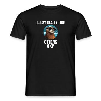Otter Otter Tier Otter - Männer T-Shirt - Schwarz - Vorne - AI Model Male 178 light (178cm)