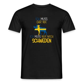 Schweden Urlaub Ich muss nach Schweden lustiges - Männer T-Shirt - Schwarz - Vorne - AI Model Male 178 light (178cm)