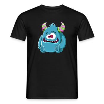Little cute funny monster No.6 - Men's T-Shirt - black - Front - AI Model Male 178 light (178cm)