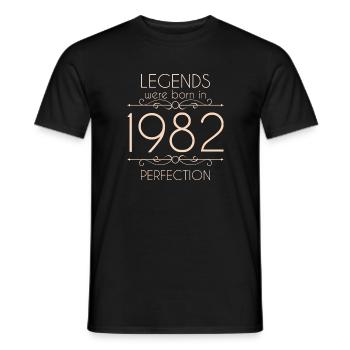 Legends were born in 1982 perfection anniversaire - T-shirt homme - noir - Devant - AI Model Male 178 light (178cm)