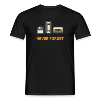 Disketten-Videokassette nie vergessen - Männer T-Shirt - Schwarz - Vorne - AI Model Male 178 light (178cm)