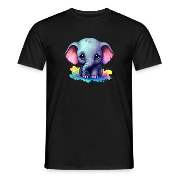 Bébé éléphant cadeau enfants enfants mode coloré - T-shirt homme - noir - Devant - AI Model Male 178 light (178cm)