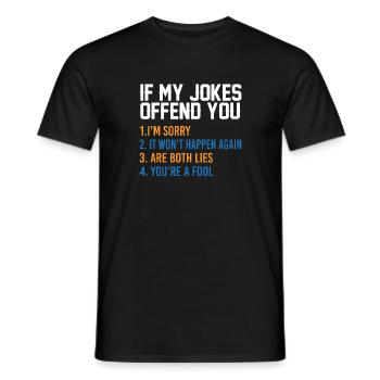 T-shirt d’excuses sarcastiques : humour candide - T-shirt homme - noir - Devant - AI Model Male 178 light (178cm)