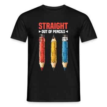 Straight Out Of Pencils - Männer T-Shirt - Schwarz - Vorne - AI Model Male 178 light (178cm)