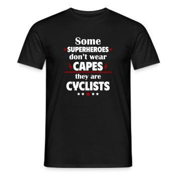 Manche Helden tragen keine Umhänge, Radfahrer - Männer T-Shirt - Schwarz - Vorne - AI Model Male 178 light (178cm)