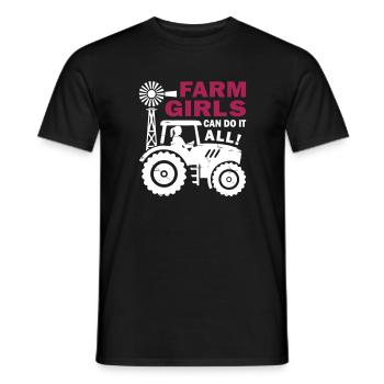 Farm Girls Can Do It All - Men's T-Shirt - black - Front - AI Model Male 178 light (178cm)