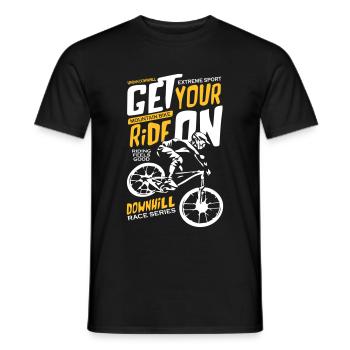 Downhill Race Series - Men's T-Shirt - black - Front - AI Model Male 178 light (178cm)