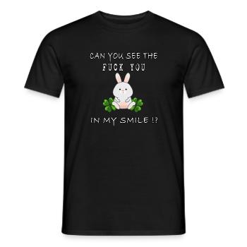 fuck you in my smile statement trend meme funny - Men's T-Shirt - black - Front - AI Model Male 178 light (178cm)
