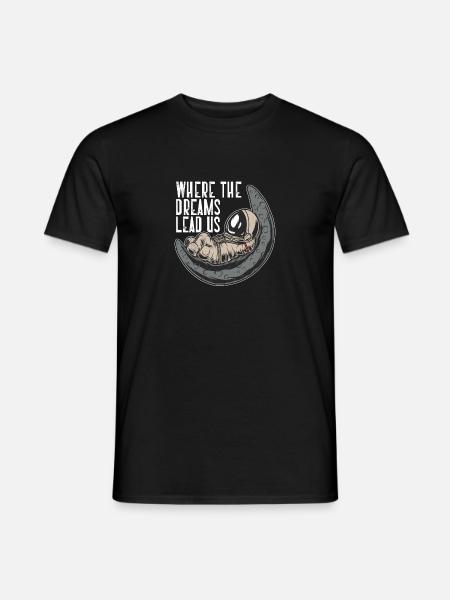 Lustiger Astronaut T-Shirt - Männer T-Shirt - Schwarz