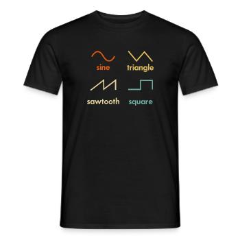 Sine Triangle Sawtooth square Synthesizer Music - Men's T-Shirt - black - Front - AI Model Male 178 light (178cm)