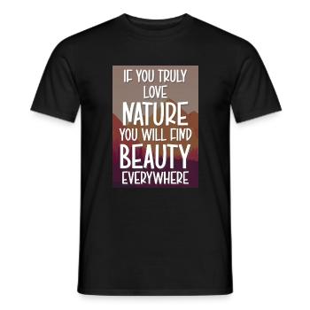 Forest Hiking Environmental Protection Mountains - Men's T-Shirt - black - Front - AI Model Male 178 light (178cm)