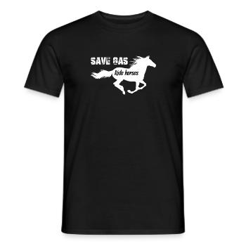 Sparen Sie Gas-Ride-Pferde - Männer T-Shirt - Schwarz - Vorne - AI Model Male 178 light (178cm)