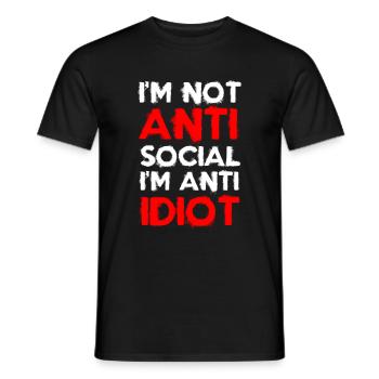 Idiots Office Provocation - Men's T-Shirt - black - Front - AI Model Male 178 light (178cm)