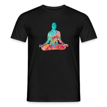 Yoga et Pilates dans PopArt - T-shirt homme - noir - Devant - AI Model Male 178 light (178cm)