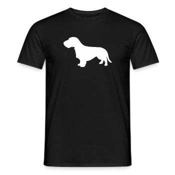 Rauhaardackel Silhouette - Männer T-Shirt - Schwarz - Vorne - AI Model Male 178 light (178cm)