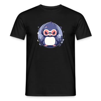 Penguin with sunglasses, Antarctic bird - Men's T-Shirt - black - Front - AI Model Male 178 light (178cm)