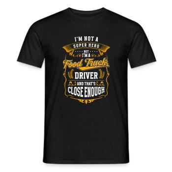 Fast Food Truck Burger Grilling - Men's T-Shirt - black - Front - AI Model Male 178 light (178cm)