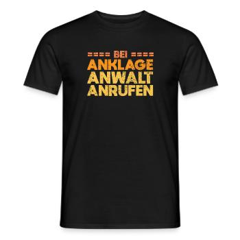 Bei Anklage, Anwalt Anrufen - Männer T-Shirt - Schwarz - Vorne - AI Model Male 178 light (178cm)