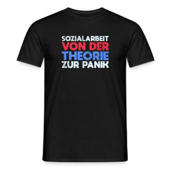 Sozialarbeit - Von Der Theorie Zur Panik - Männer T-Shirt - Schwarz - Vorne - AI Model Male 178 light (178cm)