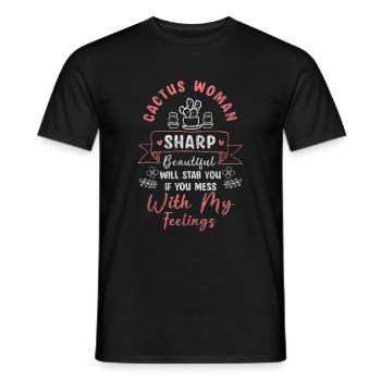 Cactus, Désert, L’Eau, Été - T-shirt homme - noir - Devant - AI Model Male 178 light (178cm)