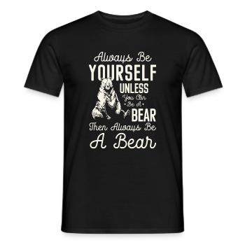Signes du zodiaque en peau d’ours sauvage - T-shirt homme - noir - Devant - AI Model Male 178 light (178cm)