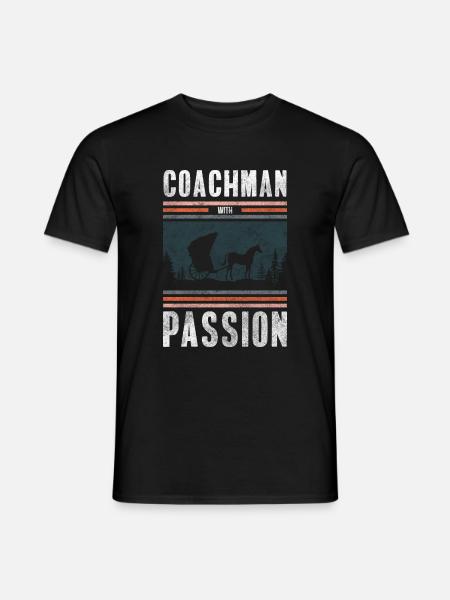 Pferdekutscher Hobby Oldschool - Männer T-Shirt - Schwarz