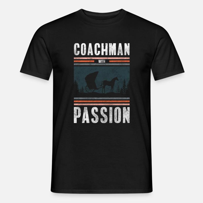 Pferdekutscher Hobby Oldschool - Männer T-Shirt - Schwarz