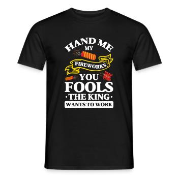 Fireworks, firecrackers, fireworks, fan curve - Men's T-Shirt - black - Front - AI Model Male 178 light (178cm)