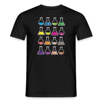Geek colorful test tube Test Tube Chemistry Science - Men's T-Shirt - black - Front - AI Model Male 178 light (178cm)