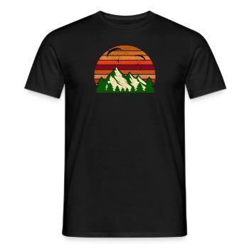 Sunset paraglider over the mountains - Men's T-Shirt - black - Front - AI Model Male 178 light (178cm)