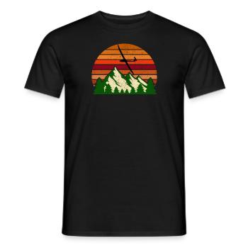 Sunset glider over mountains - Men's T-Shirt - black - Front - AI Model Male 178 light (178cm)