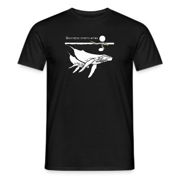 Cooler Buckelwal Surfer Street Art Design Einfach - Männer T-Shirt - Schwarz - Vorne - AI Model Male 178 light (178cm)