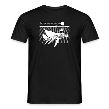 Cooler Buckelwal Surfer Street Art Design - Männer T-Shirt - Schwarz - Vorne - AI Model Male 178 light (178cm)