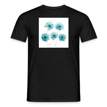 Fleurs de pavot Vert Blanc - T-shirt homme - noir - Devant - AI Model Male 178 light (178cm)