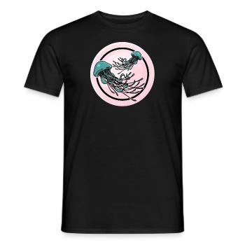 Schönes Quallen Design in Grün / Pink Unterwasser - Männer T-Shirt - Schwarz - Vorne - AI Model Male 178 light (178cm)