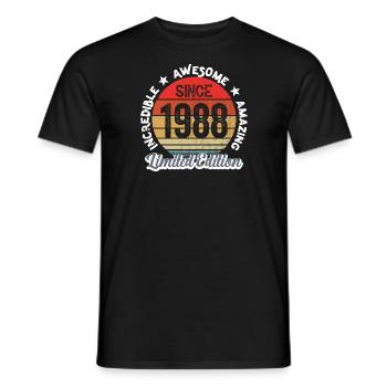 amazing since 1988 - anniversary - Men's T-Shirt - black - Front - AI Model Male 178 light (178cm)