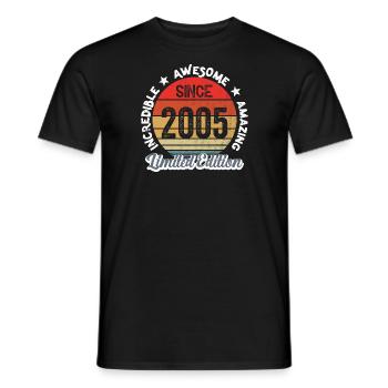 erstaunlich seit 2005 - Jubiläum - Männer T-Shirt - Schwarz - Vorne - AI Model Male 178 light (178cm)
