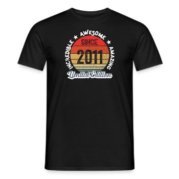 amazing since 2011 -anniversary - Men's T-Shirt - black - Front - AI Model Male 178 light (178cm)