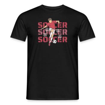 Football football football Foot - T-shirt homme - noir - Devant - AI Model Male 178 light (178cm)