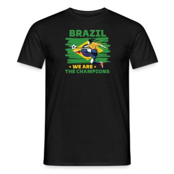 Brazil Football 2022 supporter of Brazil football - Men's T-Shirt - black - Front - AI Model Male 178 light (178cm)