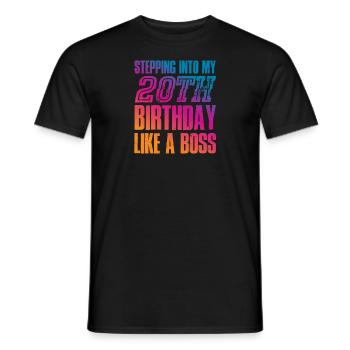 20e anniversaire 20 ans devis cadeau - T-shirt homme - noir - Devant - AI Model Male 178 light (178cm)
